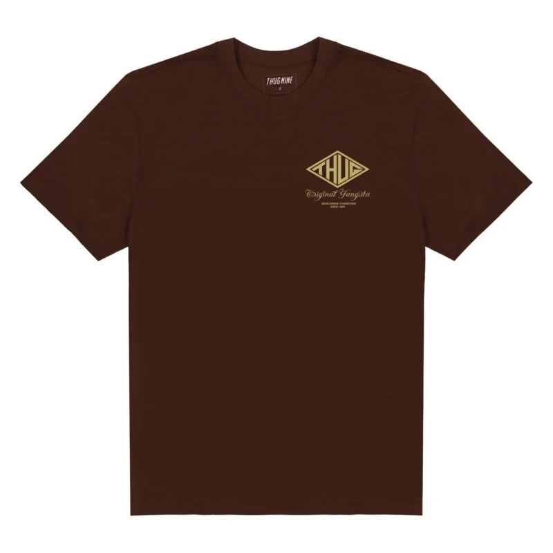 Camiseta Thug Nine Shield Marrom