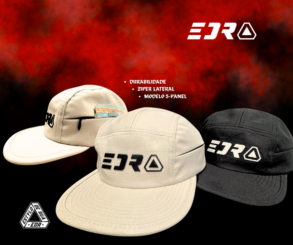 BONÉ FIVE PANEL EDR BEGE 3 BONÉ FIVE PANEL EDR BEGE - Imagem 3